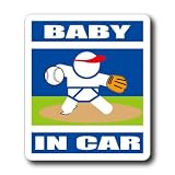 わーるどくらふと BABY IN CAR ソフトボール ピッチャーバージョン ステッカー （あお）