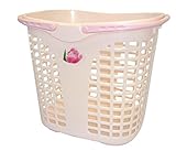 サンコープラスチック ランドリーバスケット ブライトバスケット フラワー No.55 パールピンク