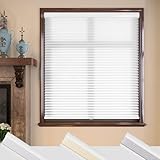 MYshadeコードレスセルラーウィンドウシェードライトフィルタリングブラインド Windows用 取り付け簡単 幅24インチ X 高さ64インチ(ホワイト)、CEL24WT64D