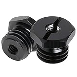 Huepar メネジ1/4"-20 変換 5/8"-11 径変換アダプター 固定ネジアダプター 三脚 レーザー 墨出し器 水準器アダプター 適用 変換アダプタ― アルミ合金製 三脚・一脚用ネジ【1/4"-20→5/8"-11】2個入り