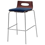 オリバー ダイニング ハイカウンターチェア スチール 布 ダークブラウン×スカイブルー (S・CS-147・DB・ST+FF-20L)