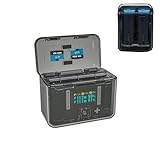 JOYSOG X4 高速バッテリー充電器ハブ Insta360 X4アクションカメラ用 バッテリー充電ストレージステーション LEDディスプレイ Misro SDカードスロット付き