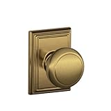 Schlage f10and609add AddisonコレクションAndover Passageノブ、アンティーク真鍮Schlageロック会社