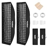 【Godox正規代理-soonpho直営】GODOX 12"x47"/30x120cm ストリップ型ソフトボックス 2本キット グリッドソフトボックス Bowensマウント付き 長方形ソフトボックス 照明キット ストロボ撮影 結婚式 スタジオ撮影 ポートレート撮影 写真撮影 製品撮影用2本キット 適格請求書発行可