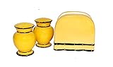 トスカーナButterscotch Yellow Ruffleナプキンホルダー、塩&コショウセット、85528 By ACK