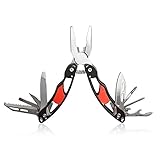 YCOSON 12 1ステンレス鋼多機能折りたたみプライヤーポケットサバイバルツールのスクリュードライバーナイフカッター