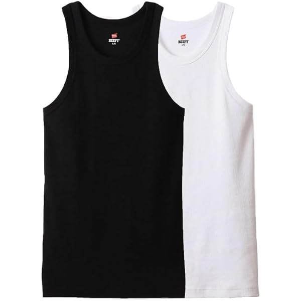 Amazon | [ヘインズ] 2枚セット ビーフィー リブ編み タンク