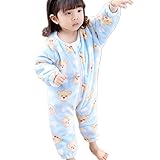 WIN　ふわもこ 子供 パジャマ 長袖 秋冬 女の子　ロンパース 子ども 着ぐるみ ジャンプスーツ かわいい動物柄 カバーオール プレゼント 出産祝い (110cm, ブルー)