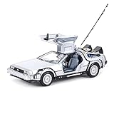 ミニカー 1 24 DMC-12デロリアンタイムマシンバックトゥザフューチャースタティックダイキャストカーモデルコレクションギフト玩具カークラフト ダイキャストカー(1)