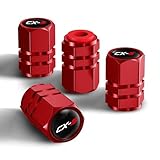 新型CX-5用 エアバルブキャップ CX5 KE系 KF系 などに適用 タイヤエアバルブ キャップ アルミ合金製 自動車 ドレスアップパーツ 4個セット 気密性良好 軽量 高強度 腐食防止 簡単取り付け (CX-5, レッド)