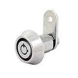 FJM Security MEI-C2400AL-KA Large Tubular Cam Lock with Stainless Steel Collar Ring with Chrome Fini