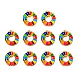 【国連本部公式最新仕様/インボイス制度対応】SDGs バッジ 20mm(小さめ) 金色丸み仕上げ 【10個】SDGsバッチ ピンバッチ SDGs 帽子 バッグにも最適 かわいい 留め具30個付き