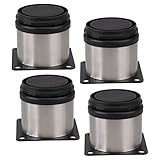 PIXNOR 家具キャビネットメタル脚 調節可能 ステンレススチール製 キッチン足部 丸形 4個パック