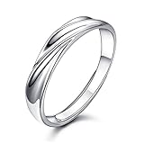 K.L.Y 愛の証 ペアリング ジュエリーレディースリング 純銀指輪 メンズリング キラキラ結婚 婚約指輪 フリーサイズ 調整可 (個別販売