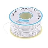uxcell ジャンプワイヤ　絶縁ワイヤー 　ラッピングワイヤ　リール 　ホワイト　AWG30 250M P/N B-30-1000