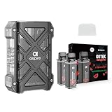 【正規品】 電子タバコ Gotek X2 スターターキット (Gotek X Il本体 + 2個充填済みカートリッジ) ベイプ vape 800mah バッテリー 0.8ohm 交換用コイル ニコチンなしタバコなし (ストロベリースイカアイス pod, X2本体(ブラック))