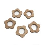Kissteether 5pcs 手作りの木製フルートの花のペンダント有機自然ブナの木のおもちゃの動物の手DIYジュエリー作りのアクセサリー (5pcs)