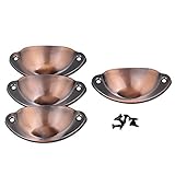 BQLZR 8 x 3.7 cmレッドブロンズヴィンテージアイアン製半円型ハンドルfor Medicineキャビネット引き出しパックの4