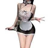 [Bestmaple] 情趣内衣 ゴシック ロリータ モエロール キャラクターコスプレ衣装 可愛い セクシー 透ける エプロン エロティック メイド服 メイド 制服