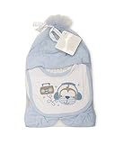 Baby Boys Blue 4pc Gift Set Cheeky Monkey Design - Incs Bib, Mitts, Hat & Booties by KATIES PLAYPEN?