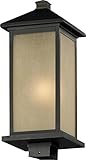 Z-Lite 548PHM Vienna 1 Light Outdoor Post Light with Tinted Seedy Shade [並行輸入品]