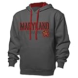 NCAA Maryland Terrapinsベンチマークカラーブロックプルオーバーフード、XXL、グラファイト/レッド