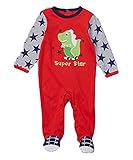 BusterブラウンBaby Boys " Super Star " Dino足付きカバーオール US サイズ: L カラー: レッド