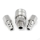 ILS - 3 pieces 1/4inch Male/Female BSP Adapter Compressed Air Quick Coupling Hose