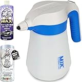 [MJJC フォームマスター] 電動フォームガン 充電式 洗車用品 コードレス 自動泡噴霧器 2.25L 大容量 ボトル (神泡シャンプー200ml+神泡ワックス200ml セット(ホワイトブルー))