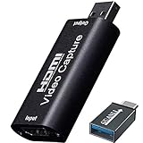 GUANLI HD HDMI ビデオ キャプチャー ボード 日本語取扱説明書付き ゲームキャプチャー オーディオキャプチャカード（変換アダプタ付き） 1080P usb2.0 ゲーム実況生配信 画面共有 録画 医用撮像 ビデオレコーダー ライブ ライブ会議に適用 PS4/pro PS3 Switch Xbox One OBS Studio対応 ，電源不要 PC用 video capture card