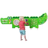 SPARK & WOW クロコダイルアクティビティウォールパネル - 対象年齢18m以上 - モンテッソーリ感覚玩具 - 8つのアクティビティ - ビジーボード - 幼児部屋の装飾