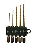 E-Value 六角軸小径鉄工ドリルセット 5本組