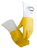 Caiman カイマン Kontour コントアー ゴールド アメリカンディア グレイン（鹿革） / ウール ライナー 溶接用グローブ (XL)