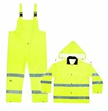 3-Piece Hi Visibility Rain Suit-XXL ANSI CLASS3 RAINSUIT (並行輸入品)