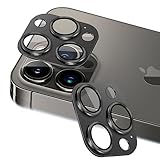 【2枚セット】 対応 iPhone 13 Pro/iPhone 13 Pro Max カメラフィルム 保護カバー (2枚) アルミ合金製＋AR高透過率強化ガラス レンズ全面保護 対応 アイフォン13プロ/アイフォン13プロマックス レンズフィルム 強化カメラ保護フィルム 黒縁取り 露出オーバー防止 全面吸着 高透過率、硬度9H、スクラッチ防止、飛散防止、指紋・汚れ防止、気泡ゼロ（グラファイト）【FAMROLLS正規品】