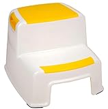 クリスタルモード【Crystal Mode 2段 踏み台（コットンタオル セット）】軽い ステップ 滑り止め 子供 トイレトレーニング 歯磨き 洗面所 高所作業 (イエロー)