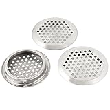 uxcell 目皿 排水口用 ストレーナー 空気ベント エアベント シルバートーン ステンレス 丸い形 キャビネットキッチンカップボード用 3個入り