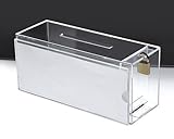 ワイド募金箱 クリア POP差し付 鍵付 幅22.5cm