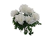 1人工シルク牡丹Bush – 複数色使用可能 ホワイト