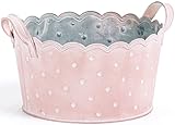 【ライナー付き】 BONBON Tin Pot 丸型 耳付きアレンジ S (φ17×8.5×全高10cm) 537-203P