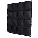 16ポケット屋内屋外壁掛けプランター垂直フェルトガーデン植物成長容器バッグ