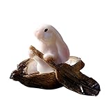 OUNONA マイクロガーデンの風景ミニ樹脂ウサギミニチュアハウス妖精の庭の装飾植物ポット盆栽クラフト装飾（ウサギのボート）