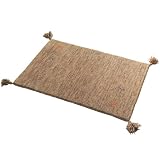 グラムスタイル ギャッベ 玄関マット 室内 40x60cm 天然 ウール 100% 手織り ブラウン