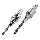 2個入り 面取りドリル 2フルート カウンター シンクドリルビット クイックチェンジ 六角シャンク 木工用