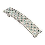 Wisdomストーン410696sn-aq Gabrielleサテンニッケルwith Aquaブルークリスタルキャビネット引き出し、3 – 3 / 4 "
