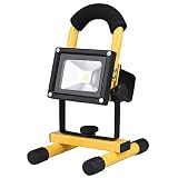 DoubleTop LED投光器 充電式 10W 昼光色 6500K IP65防水 バッテリー内蔵 ポータブル アウトドア 夜間照明