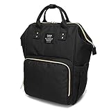 マザーズバッグ リュック 大容量 人気なママ旅行用バッグ 防水 べびー用品すっきり収納 おむつ替えシート付 保温ポケット付き お洒落なハンドバッグ 軽量　 (ブラック)
