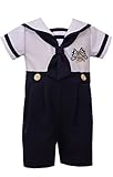 Bonnie Jean Boysセーラースーツ衣装Nautical男の子カバーオール カラー: ブルー
