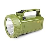 サーチライト,YIFAN LED スーパー明るい アルミ 160ルーメン 充電式 屋外 LED トーチハンド ヘルド キャンプ 懐中電灯 家庭用 緊急サーチライト プラスチック- アーミーグリーン