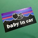 BABY IN CAR パロゴニア（ベビーインカー）赤ちゃんが乗っています ステッカー【マグネット加工対応】パロディ シール【マグマWORKS】 (baby in car マグネットシート)